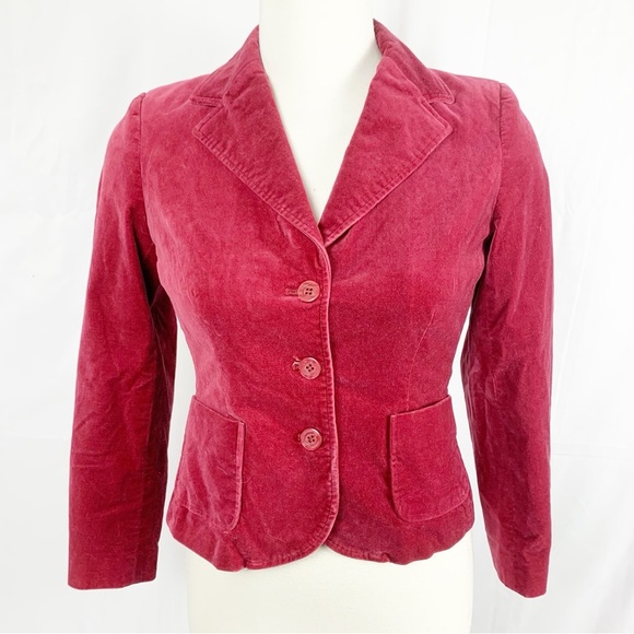 ❤️Style&Co Petite Red/Pink Stretch Velour Blazer Jacket Women’s 6P❤️ - Picture 6 of 8